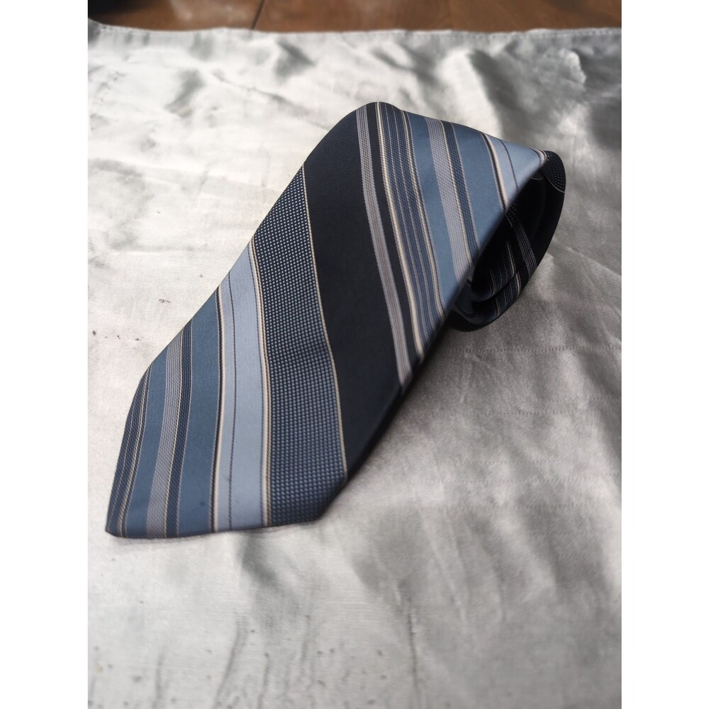 Vintage John Frederics Blue Striped Men's Necktie Classic Retro Look
